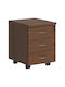 Office Drawer Wooden Fesialo with Wheels Lock & Drawers Wenge 39x47x52.5cm