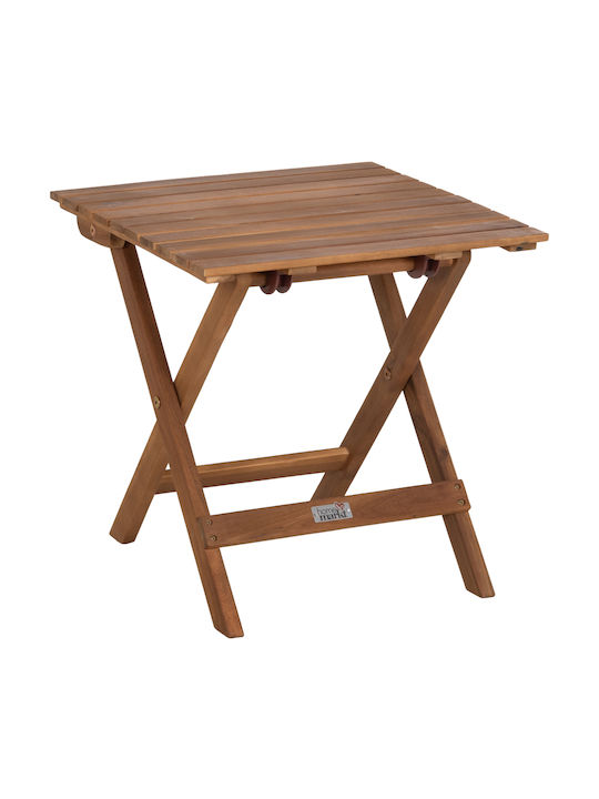 Wooden Auxiliary Table for Small Outdoor Spaces Foldable Endo Natural 45x45x45cm