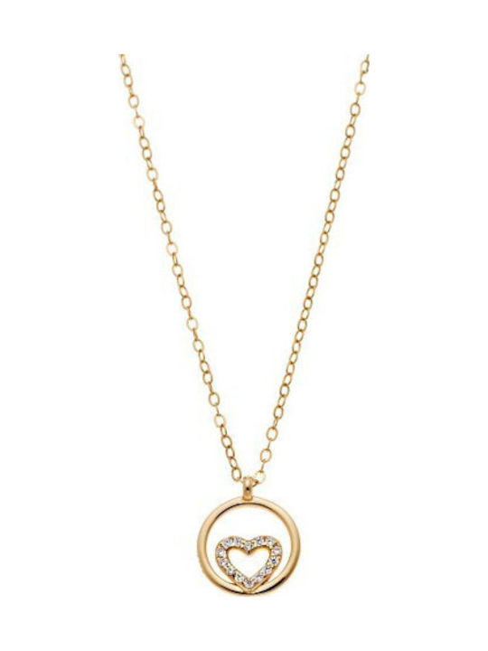 Senza Necklace With Heart Design In Gold Plated...