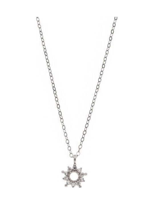Senza Necklace With Flower Design Made Of Silver
