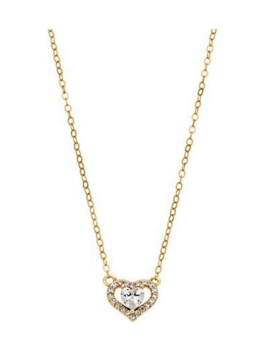 Senza Necklace With Heart Design In Gold Plated...