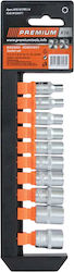 Premium 1480 Ratchet with Sockets 1/4" 10 Pieces Premium 1480 Ratchet with Sockets 1/4" 10 Pieces