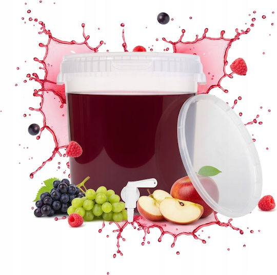 Abfüllset 33l Transparentes Behälter + Likör Wein Bier Hahnensatz