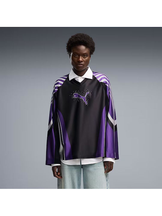 PUMA Glam Damen Langärmeliges Gestreiftes Lila ...