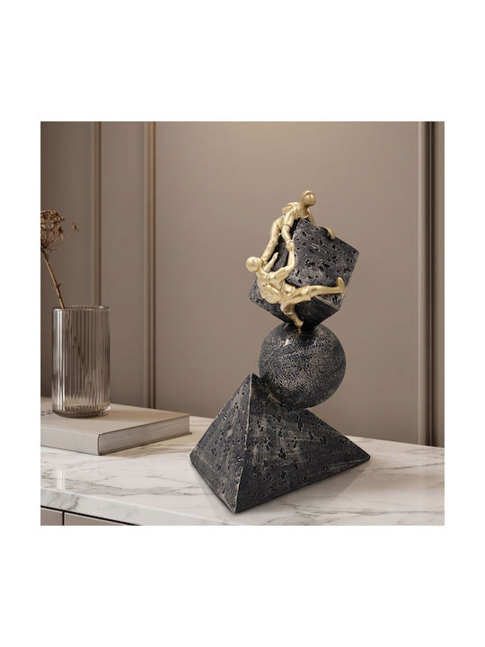 Decorative Polyresin 11x15x25 Cm Black Gold Kes...