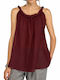 Women's Cotton Sleeveless Blouse Burgundy