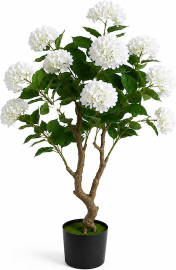 Hortensia Artificială Albă Plantă În Ghiveci 140cm 87222-1