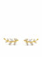 Velegrakis Silver Gold Plated Stud Earrings with Stones