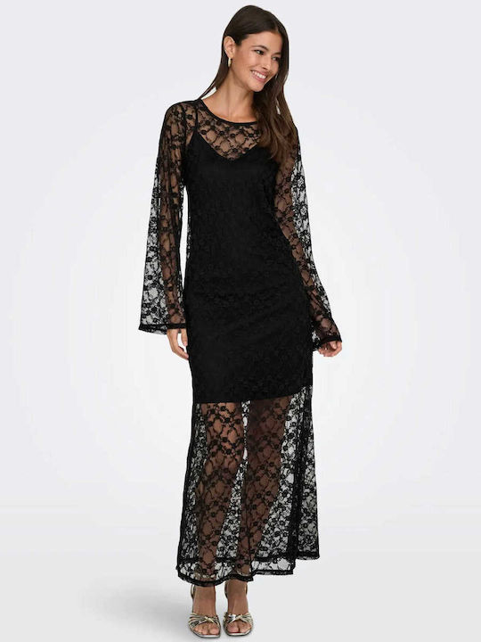 Rochie Maxi De Seară De Vară Cu Dantelă Neagră