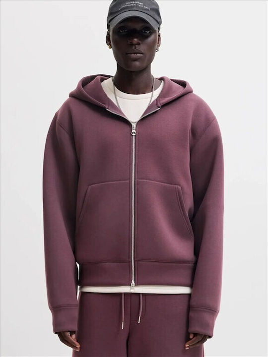 Jack & Jones Sweat Sweat Ζακέτα Fudge με Κουκούλα