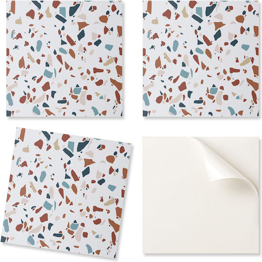 Easy Assembly Vinyl Tile Set Abstract Mosaic Pattern 4x50x50 cm