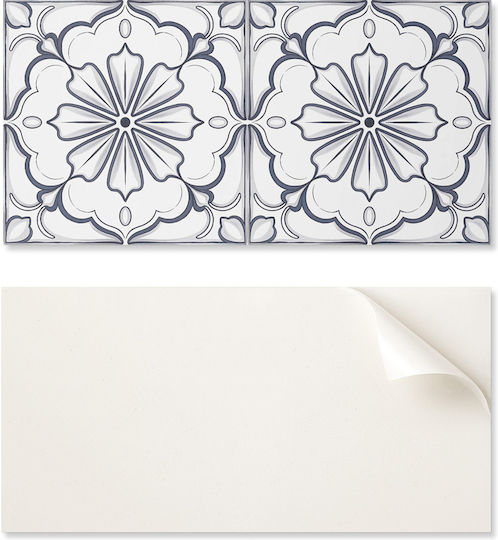 Vinyl Tile Set Kitchen Or Bathroom Decoration Floral Pattern Tile 6x60x30 Cm