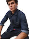 Long Sleeve Denim Shirt in Narrow Fit Blue
