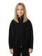 Kids Sweatshirt Cardigan with Hood Black Super Jpd