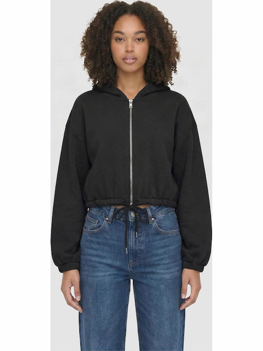 Cropped Women's Sweatshirt Hoodie Black