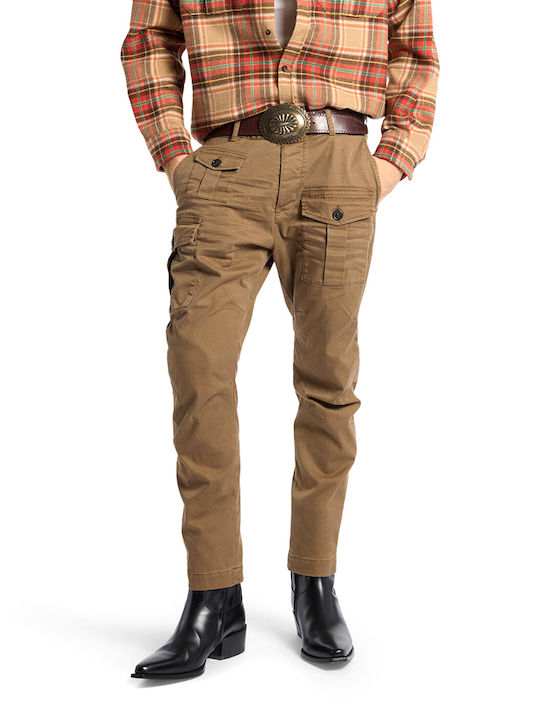 Dsquared2 Cargo Trousers Elastic in Slim Fit Brown