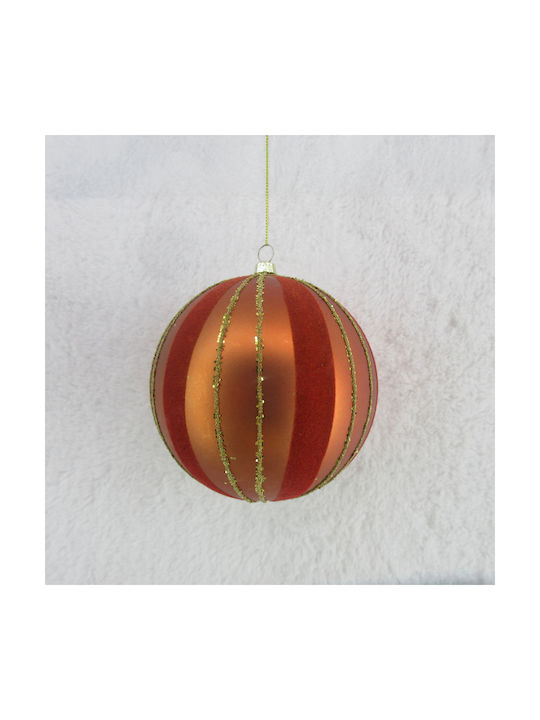 Set of 6 Large Plastic Copper Ball Ornaments 12cm