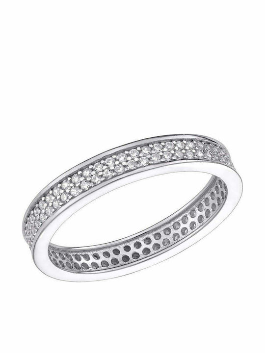 Ioannis Kosmima Damentyp Ewigkeitsring mit Zirkon aus Silber