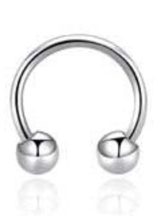 Silver And More Обеца Barbell за вежди от стомана 8 x 3mm сребрист