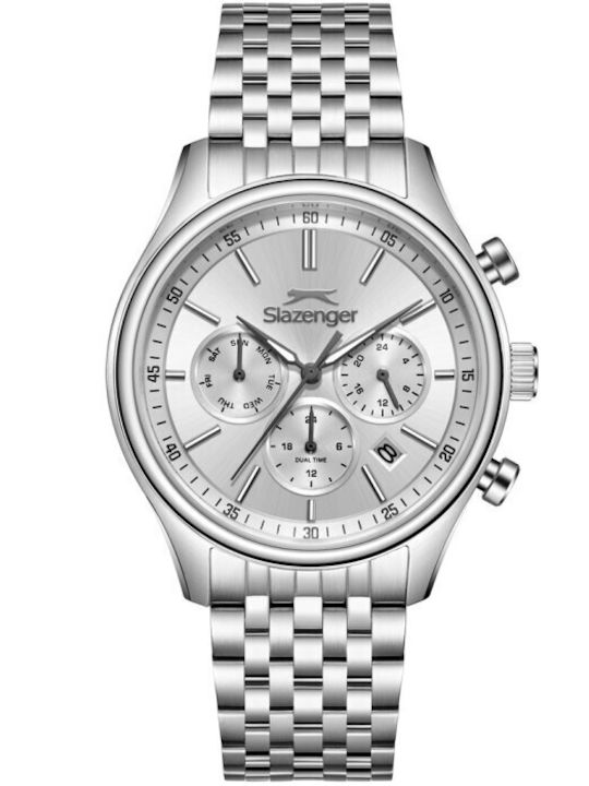 Slazenger Herrenuhr Batterie mit Silber Metall-Armband