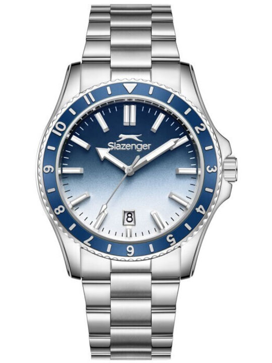 Slazenger Herrenuhr Batterie mit Silber Metall-...