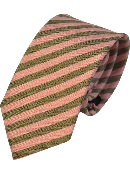 Makis Tselios Fashion Men's Silk Printed Tie in Brown Color