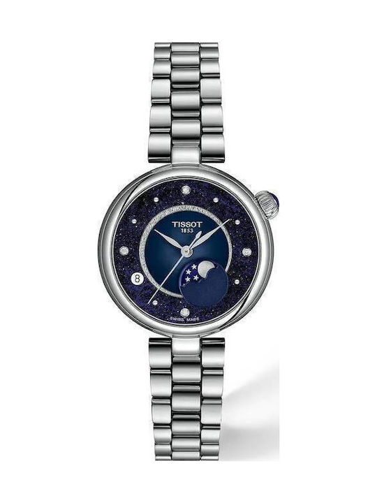 Tissot T-lady Desir Ceas Dama Cu Baterie Cu Brățară Din Metal Albastră Tissot T-lady Desir Ceas Dama Cu Baterie Cu Brățară Din Metal Albastră
