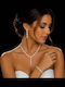 Braut Silber Schmuckset Kristall Halskette Ohrringe Armband Lumiere