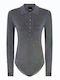 Women's Bodysuit Turtleneck Grey Pinko