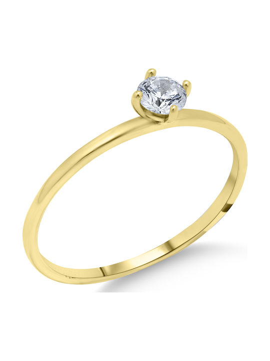 Ortaxidis Inel Din Aur 14 Carate Cu Zircon