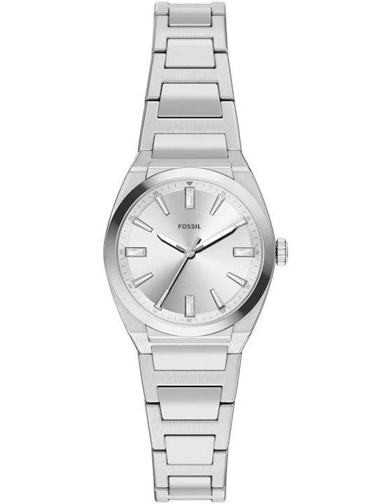 Fossil Trei Ceasuri Dama 27mm Baterie Cu Brățară Din Metal Argintie