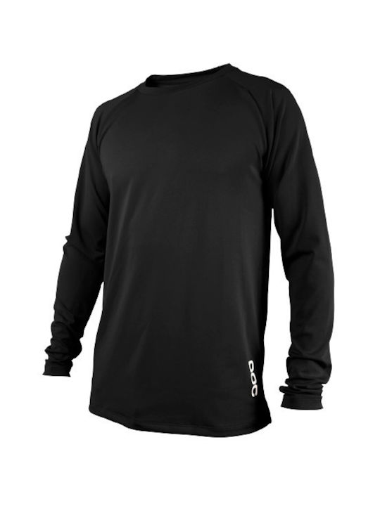 Poc Essential Tricou De Ciclism Munte Pentru Bărbați Mânecă Lungă Negru