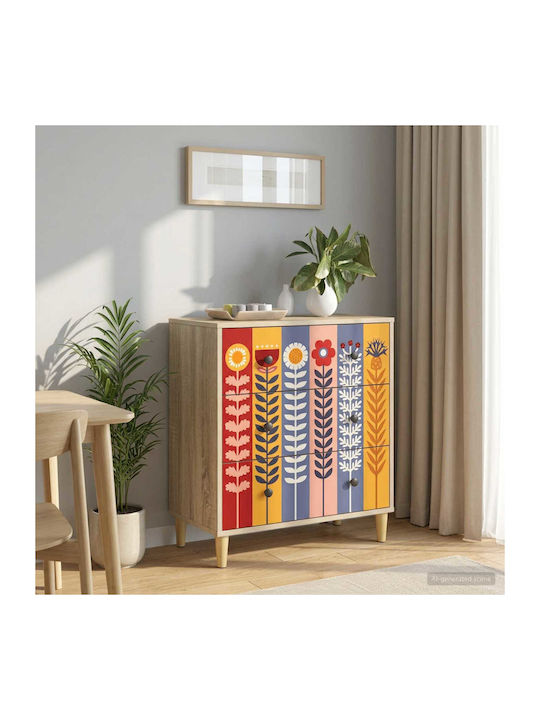 Chest of Drawers Wooden Essen with 3 Drawers Mu...