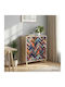 Kommode Schlafzimmer Holz Ommen mit 3 Schubladen Geometrisches Design 66x36.5x75cm