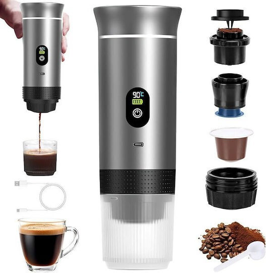 Elektrische Tragbare Espressomaschine mit LCD-Display Edelstahl