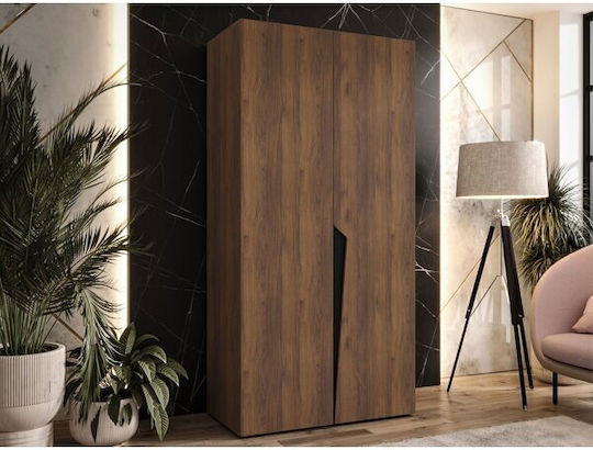 Hartford 603 Double Door Wardrobe with Mirror Black 100x52x202cm