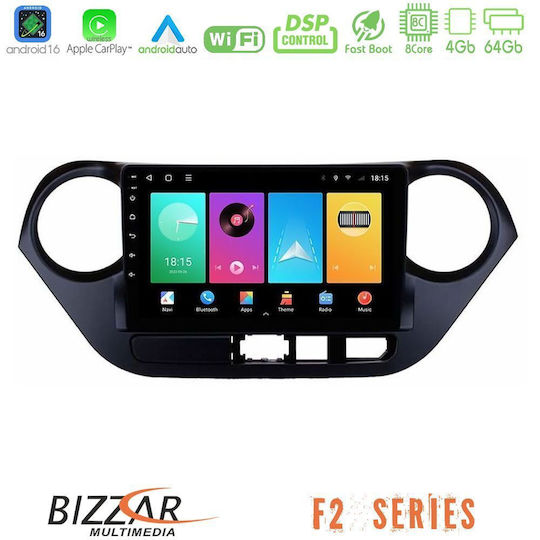 Bizzar Car Audio System for Hyundai i10 2014-2020 Bluetooth USB WiFi GPS Apple CarPlay Android Auto with 9" Touch Screen