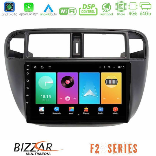Bizzar Ηχοσύστημα Αυτοκινήτου για Honda Civic 1995-2001 (Bluetooth/USB/WiFi/GPS/Apple-Carplay/Android-Auto) με Οθόνη Αφής 9"
