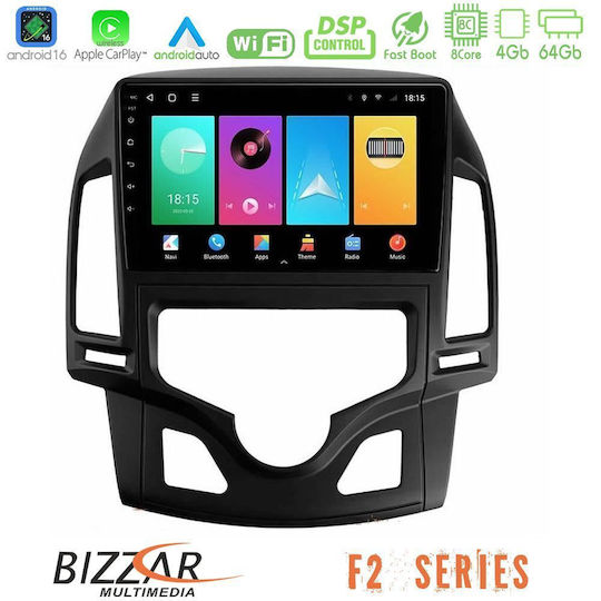 Bizzar Ηχοσύστημα Αυτοκινήτου για Hyundai i30 2007-2012 με A/C (Bluetooth/USB/WiFi/GPS/Apple-Carplay/Android-Auto) με Οθόνη Αφής 9"