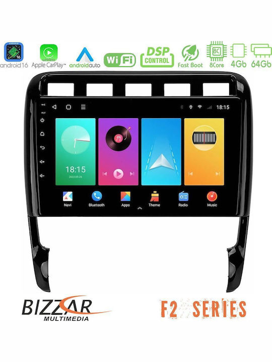 Bizzar Auto-Audiosystem für Porsche Cayenne 2003-2010 Bluetooth USB Eingebautes Wi-Fi GPS Apple CarPlay Android Auto mit 9 Zoll Touchscreen