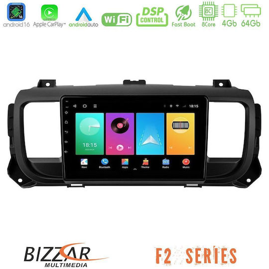 Bizzar Car Audio System for Peugeot Expert / Traveller Opel Vivaro Toyota Proace Citroen Jumpy Bluetooth USB WiFi GPS Apple CarPlay Android Auto with 9" Touch Screen