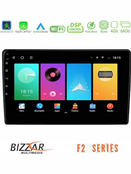 Bizzar Car Audio System for Seat Alhambra / Leon / Toledo Skoda Fabia / Octavia / Praktik / Rapid / Roomster / Superb Volkswagen Amarok / Beetle / Caddy / Eos / Golf / Jetta / Passat / Passat CC / Polo / Scirocco / Sharan / Tiguan / Touran / Transporter (Bluetooth/USB/WiFi/GPS/Apple CarPlay/Android Auto) with 10" Touch Screen