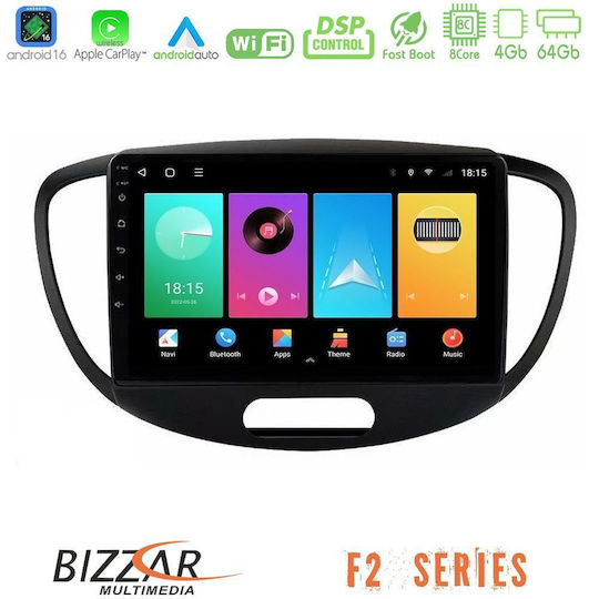 Bizzar Ηχοσύστημα Αυτοκινήτου για Hyundai i10 2008-2014 (Bluetooth/USB/WiFi/GPS/Apple-Carplay/Android-Auto) με Οθόνη Αφής 9"