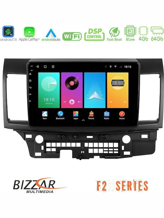 Bizzar Auto-Audiosystem für Mitsubishi Lancer 2008 – 2015 Bluetooth USB Eingebautes Wi-Fi GPS Apple CarPlay Android Auto mit Touchscreen 10 Zoll