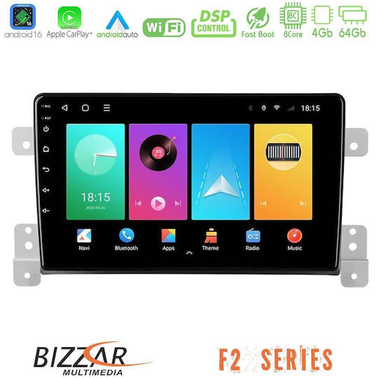 Bizzar Car Audio System for Suzuki Grand Vitara 2014 Bluetooth USB WiFi GPS Apple CarPlay Android Auto with 9" Touch Screen