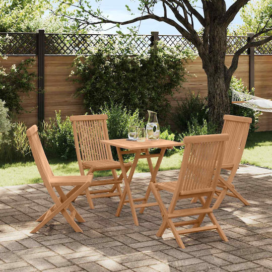 Garten- und Outdoor-Möbelset 5 Stück Natürliche