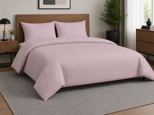 Lunora Подредба Чаршафи Единични 170x260см Lunora Lahour Розови 2 Бройки