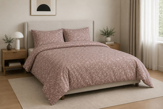 Lunora Подредба Чаршафи с 1 Калъфка Единичен 170x260см Lunora Flowers Розови (2 Бройки)