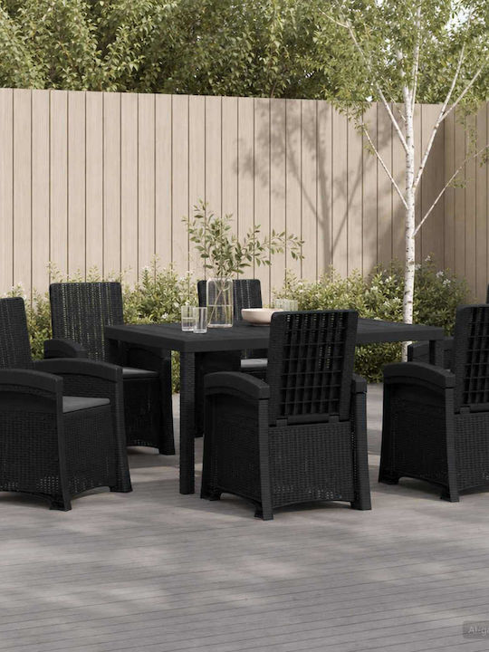 Garten- und Outdoor-Möbelsets 7 Stück Anthrazit...