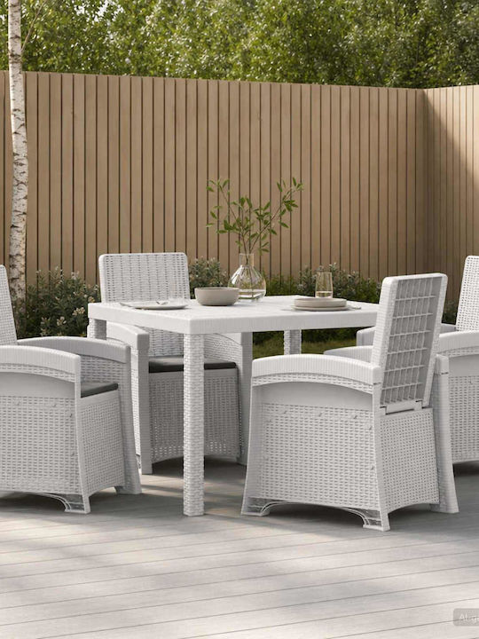 Garten- und Outdoor-Möbelset 5 Stück Weiß und A...